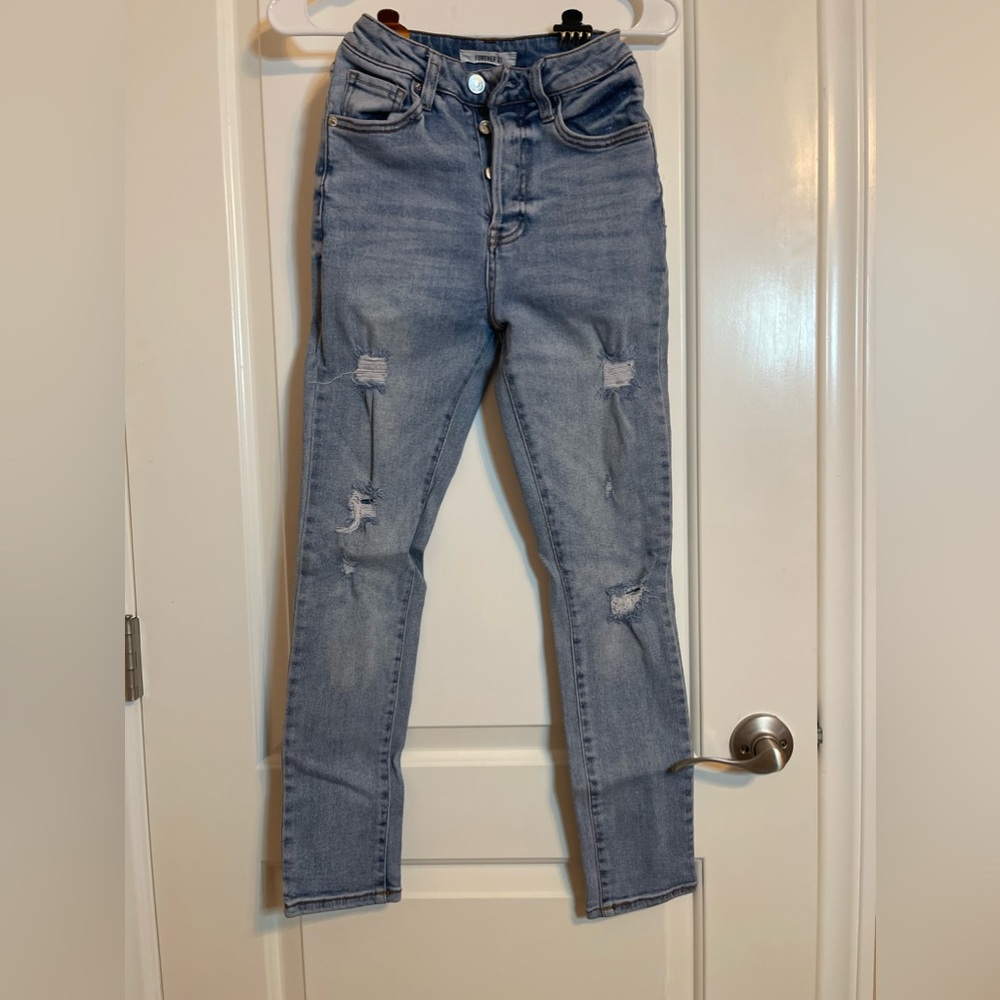 FOREVER 21 JEANS SIZE 24 SKINNY HIGH RISE JEANS
